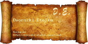 Dvorszki Etelka névjegykártya