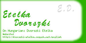 etelka dvorszki business card